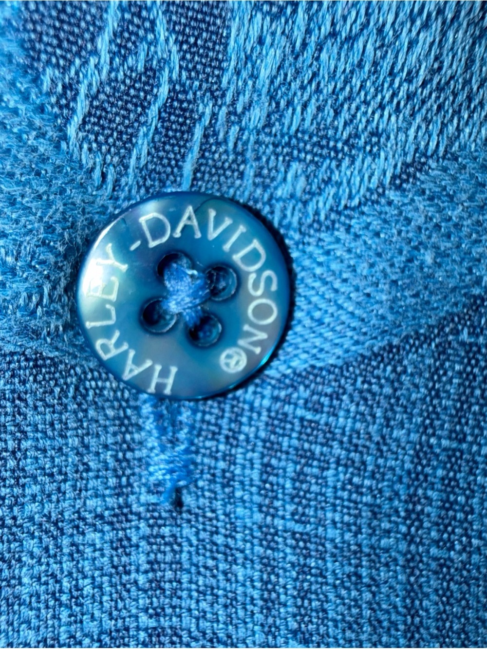 Harley Davidson Shirt Men’s L Blue Silk Tori Richard Motorcycle Graphic Vintage - Picture 4 of 10